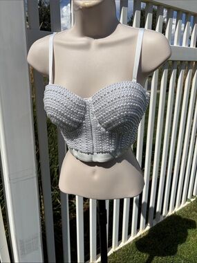 Anewsta NWT Pearl Bustier USA 4, Size Small, Can Remove Straps to be Strapless